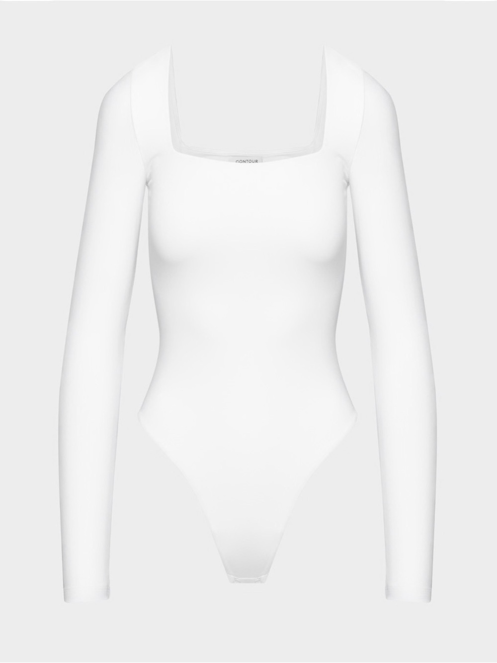 Aritzia White Long Sleeve Square Neck Bodysuit